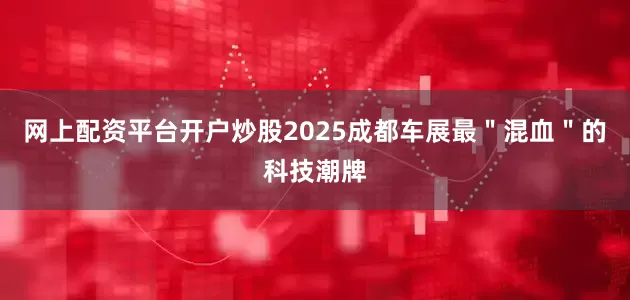 网上配资平台开户炒股2025成都车展最＂混血＂的科技潮牌