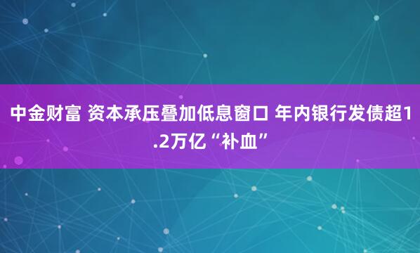 中金财富 资本承压叠加低息窗口 年内银行发债超1.2万亿“补血”